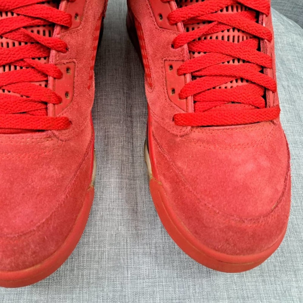!Nike Air Jordan 5 Retro Red Suede 2017 Men's size 8 - Picture 14 of 16